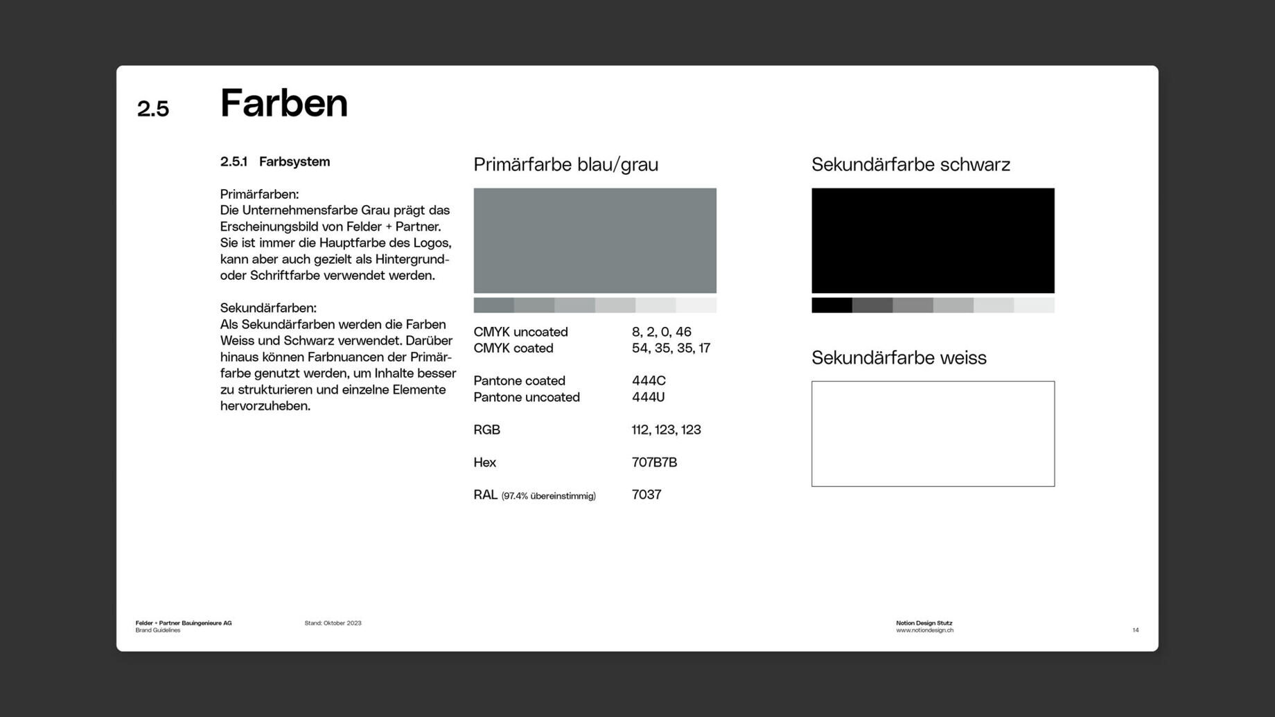 Felder Partner CD Manual Farben